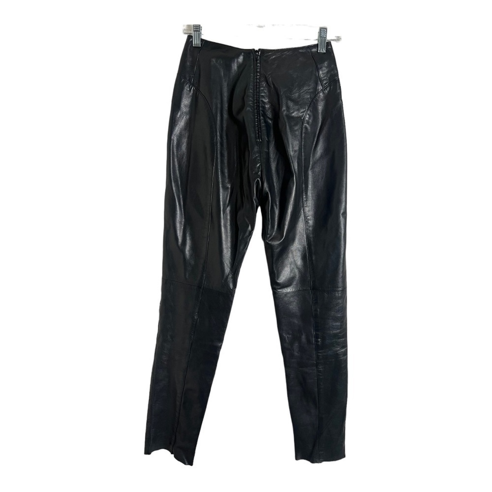 Verducci Black Vintage 80s Genuine Leather Pant Size 8 - Picture 2 of 12